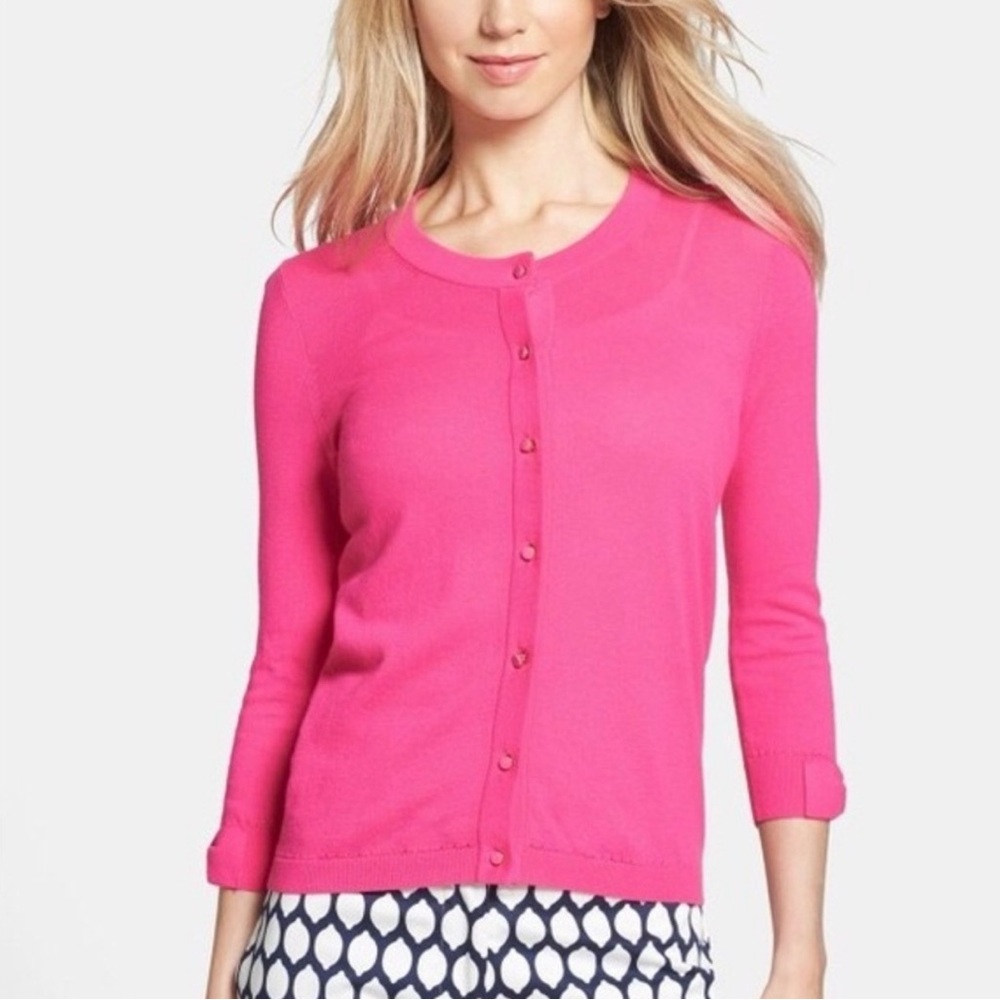 Kate Spade Somerset Hot Pink Cotton Blend Cardigan EUC Size Small